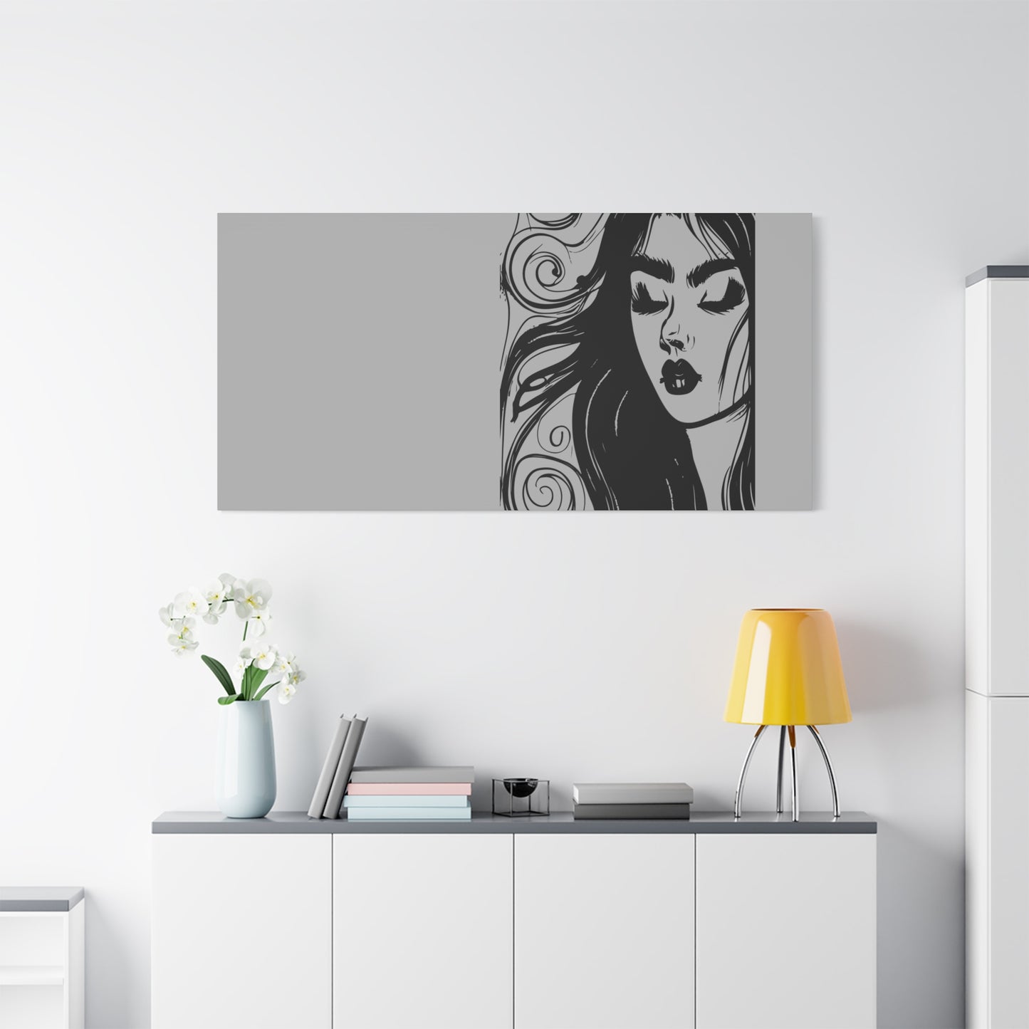 Gothic Woman Portrait Canvas Art — Matte Stretched Wall Decor