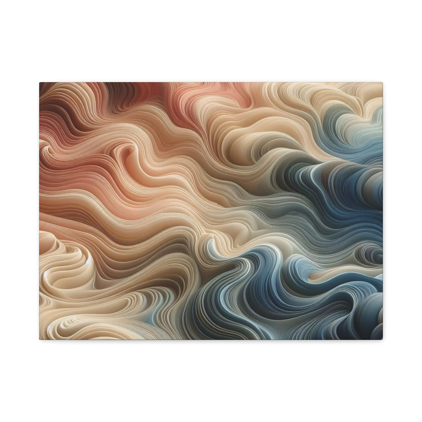 Abstract Swirl Matte Canvas Wall Art — Fluid Earth Tones, Stretched 1.25"