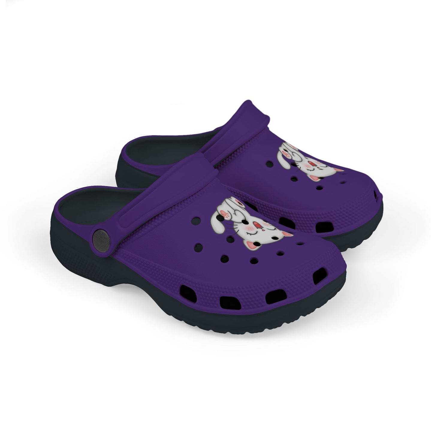 Cute Kid's Foam Clogs with Cat Design