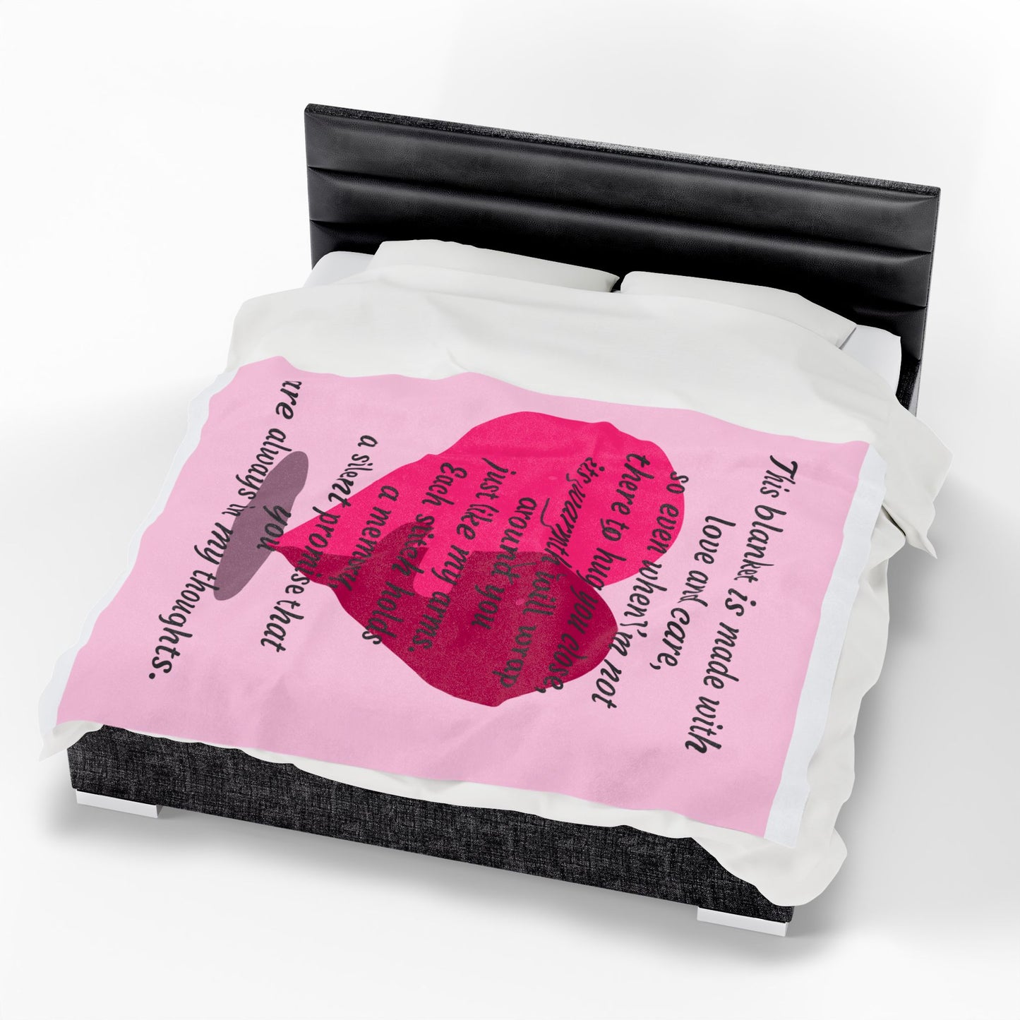 Memorial Heart Velveteen Plush Blanket — "This blanket is made with love and care" Comfort Throw