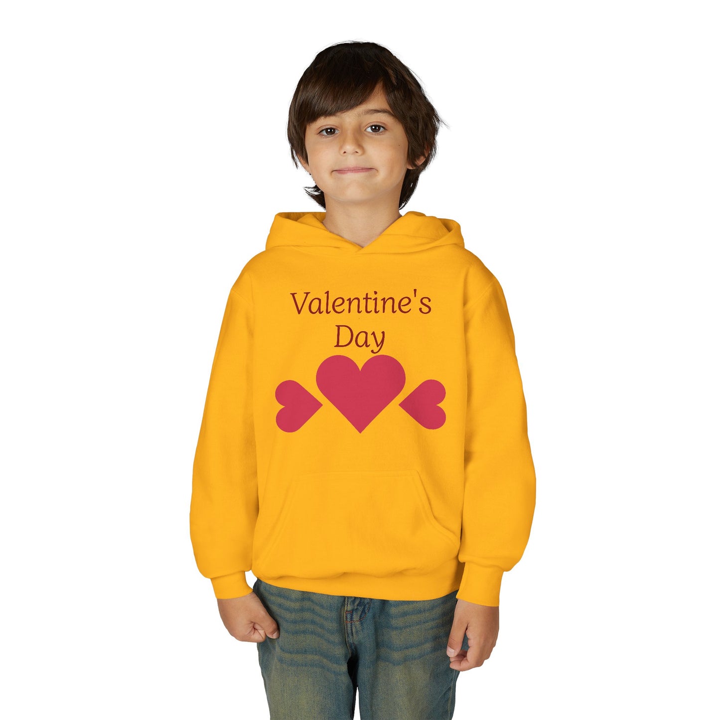 Valentine's Day Kids Hoodie - Pink Heart Trio Youth Sweatshirt