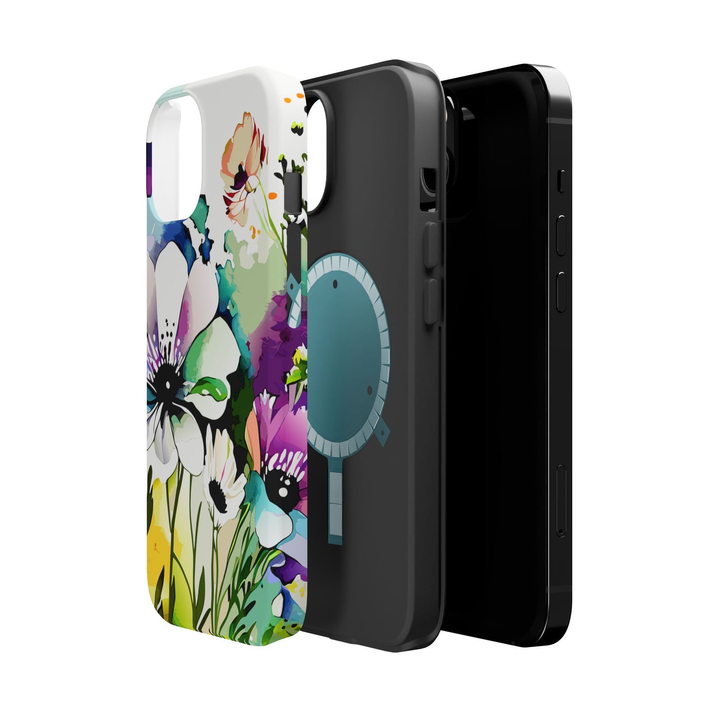 Floral Watercolor Magnetic Phone Case — Impact‑Resistant Protective Cover