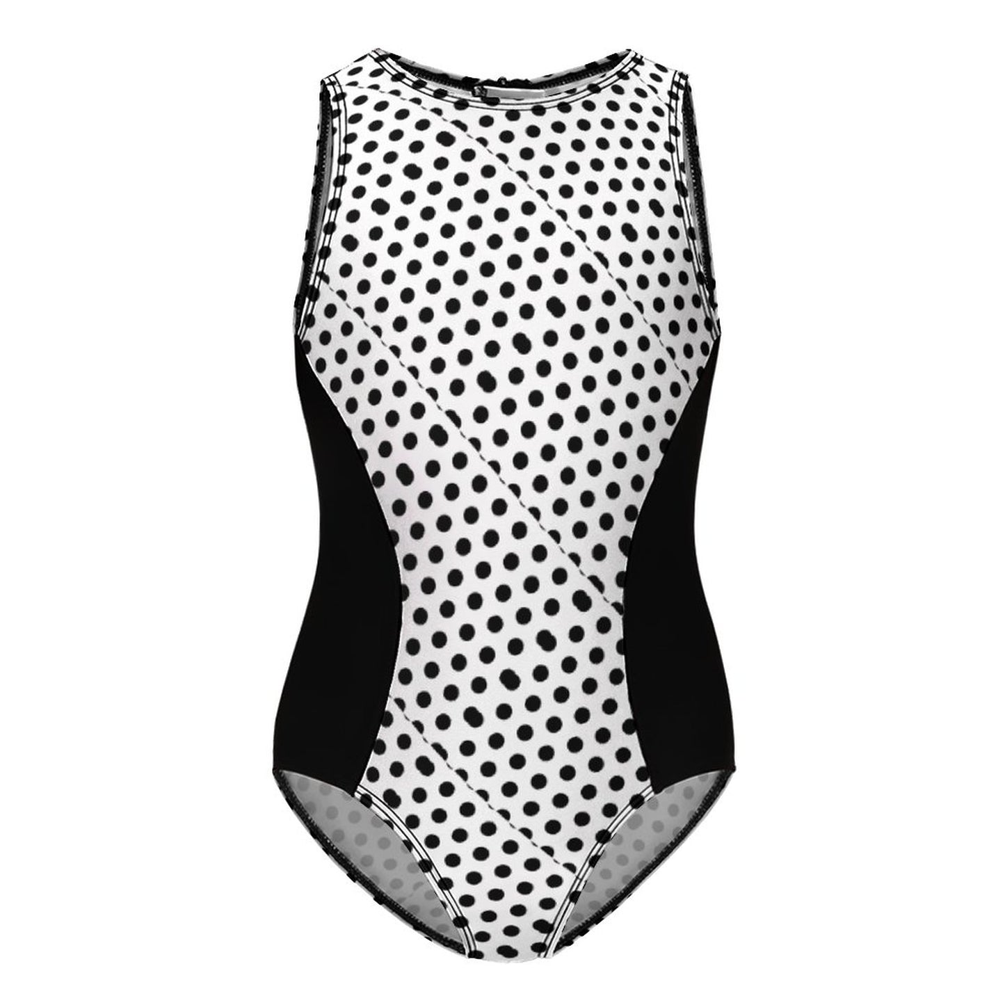 One-Piece Swimsuit for Girl Black dots