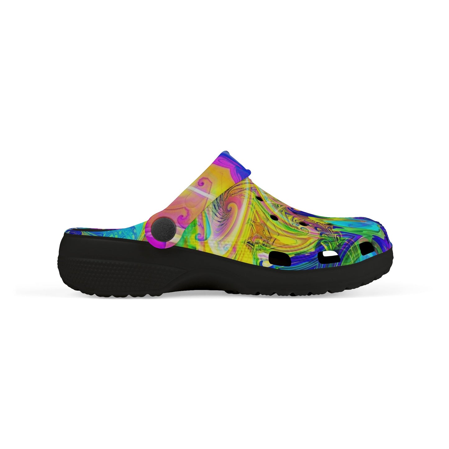 Kids Tie-Dye Swirl EVA Foam Clogs — Colorful Watercolor Slip-On Sandals