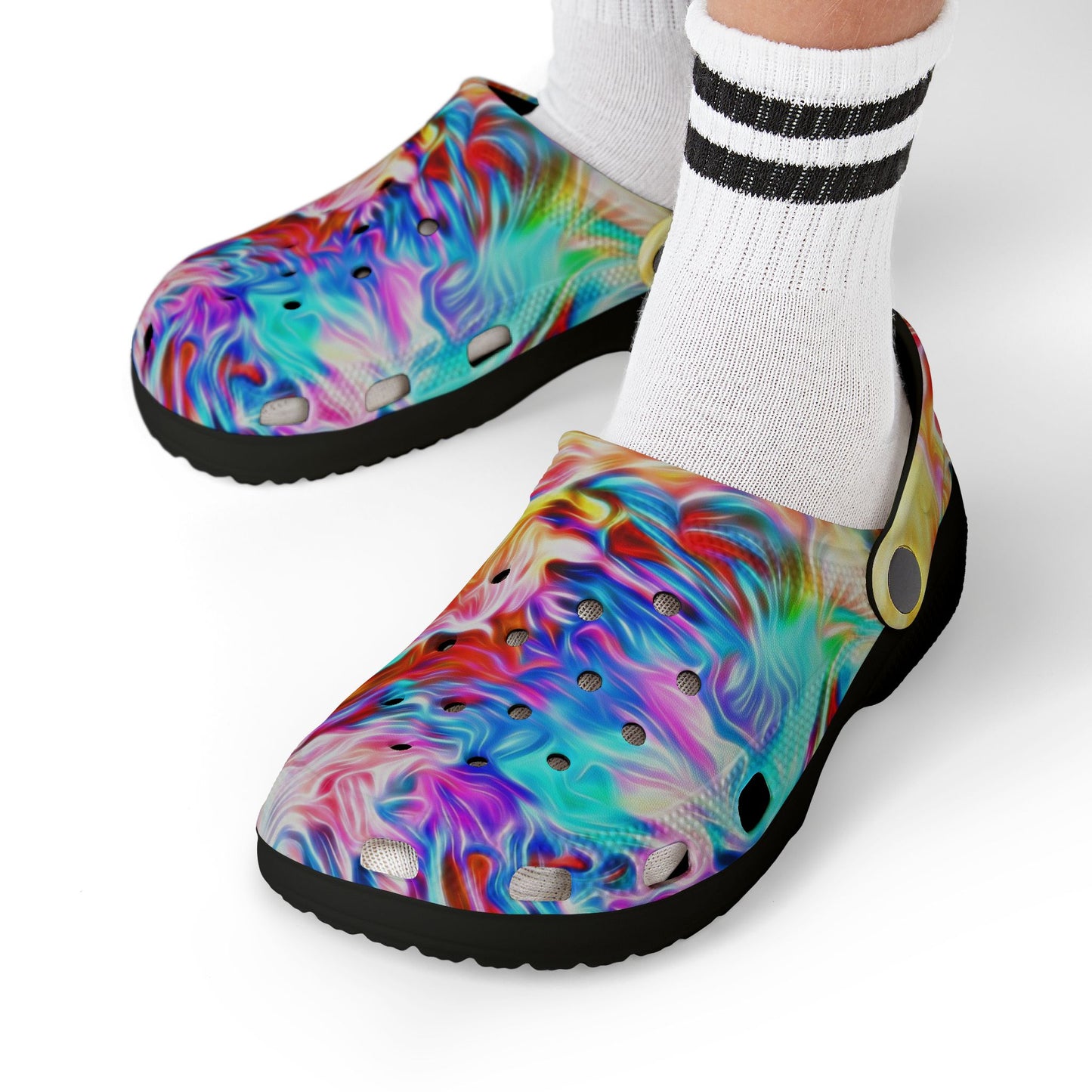 Kids Colorful Swirl EVA Foam Clogs — Vibrant Tie-Dye Slip-On Shoes for Toddlers & Children