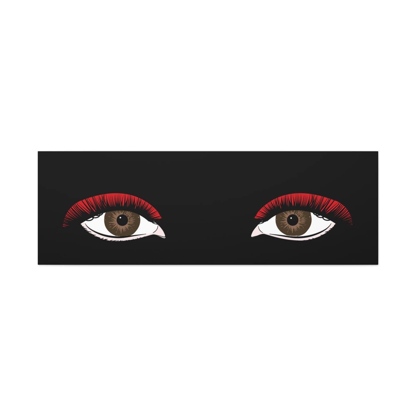 Red Lashes Wall Art Canvas — Glam Eyes Makeup Decor