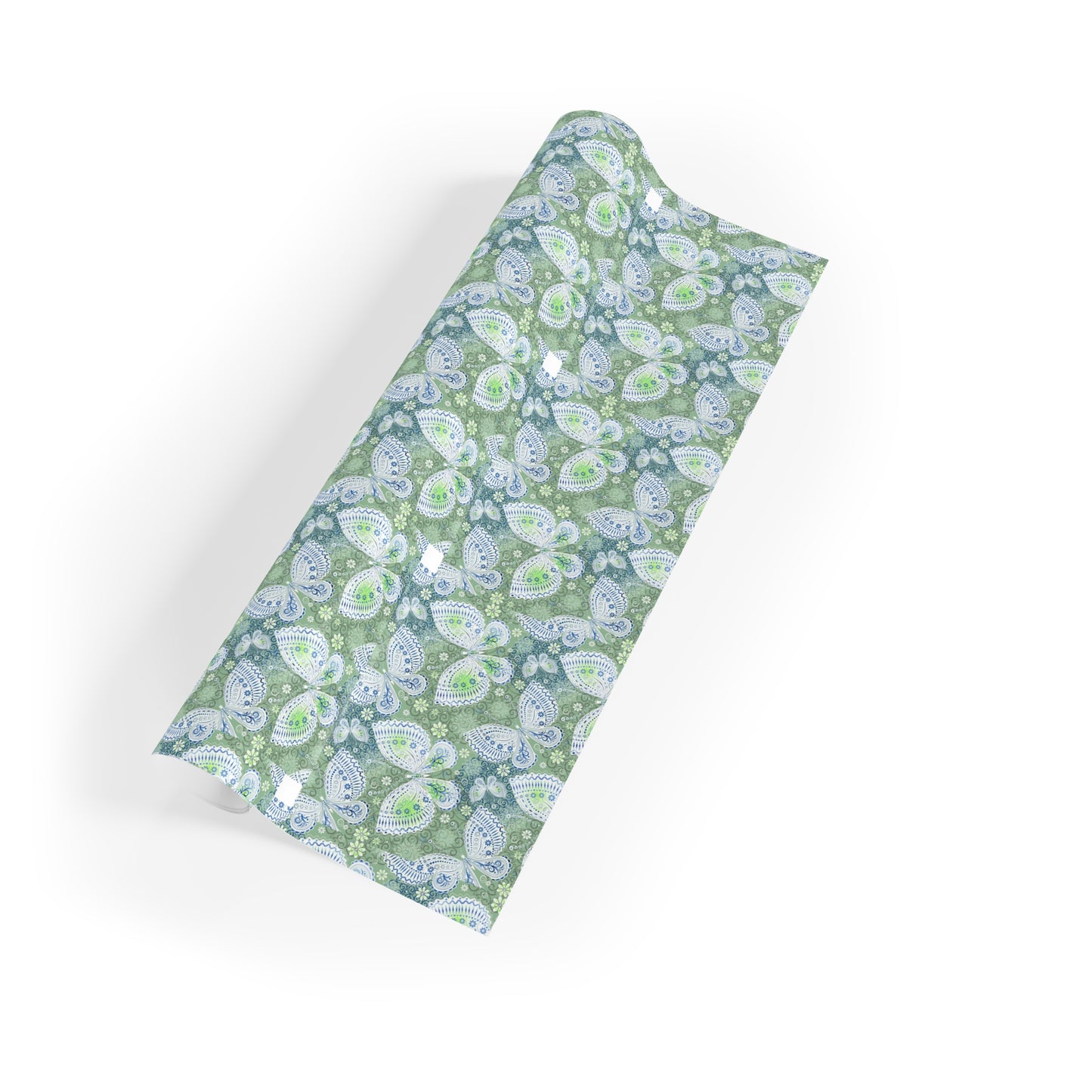 Whimsical Floral Gift Wrapping Paper Roll, Eco-Friendly Wrap, Birthday, Holiday Gifts, Party Supplies, Decorative Wrap, Green Floral Design