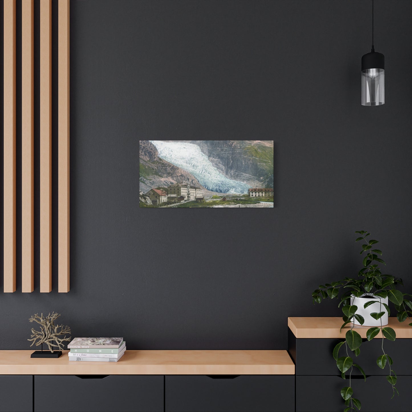 Glacier Village Matte Canvas Print