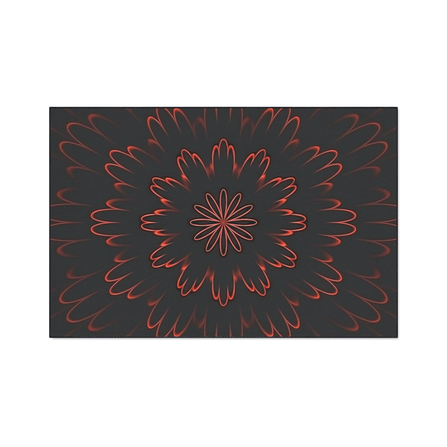 Floral Mandala Heavy Duty Floor Mat — Dark Red Radiant Entry Rug