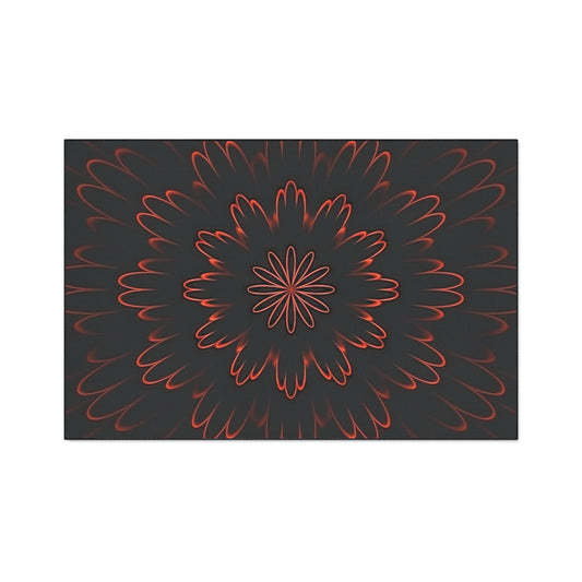 Floor Mat — Red Floral Mandala Heavy-Duty Entrance Rug