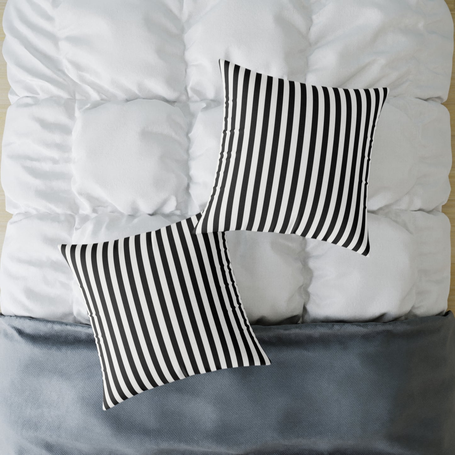 Black & White Vertical Stripe Throw Pillow — Modern Decorative Cushion