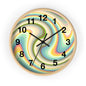 Swirl Pastel Wall Clock — Retro Psychedelic Timepiece for Home Decor