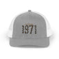 1971 Leopard Print Snapback Trucker Cap — Vintage Born in 1971 Birthday Gift