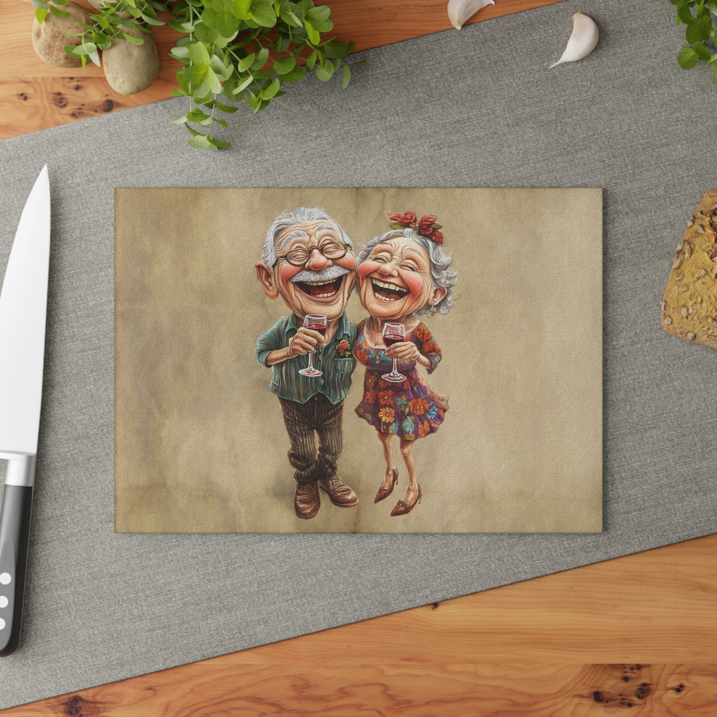 Whimsical Glass Cutting Board for Entertaining