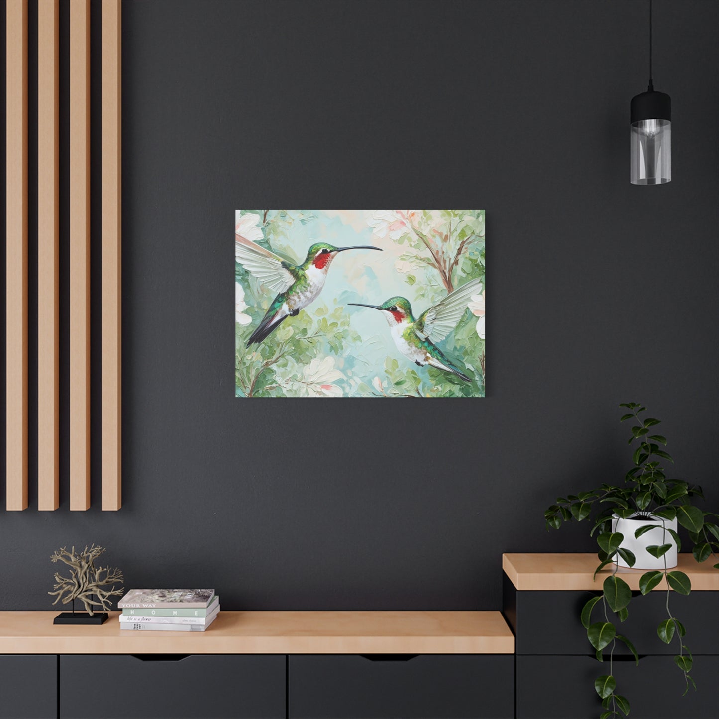 Hummingbird Canvas Wall Art — Stretched Matte Nature Print