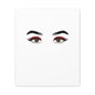 Glam Eyes Matte Canvas Wall Art — Brown Eyes with Red Lashes
