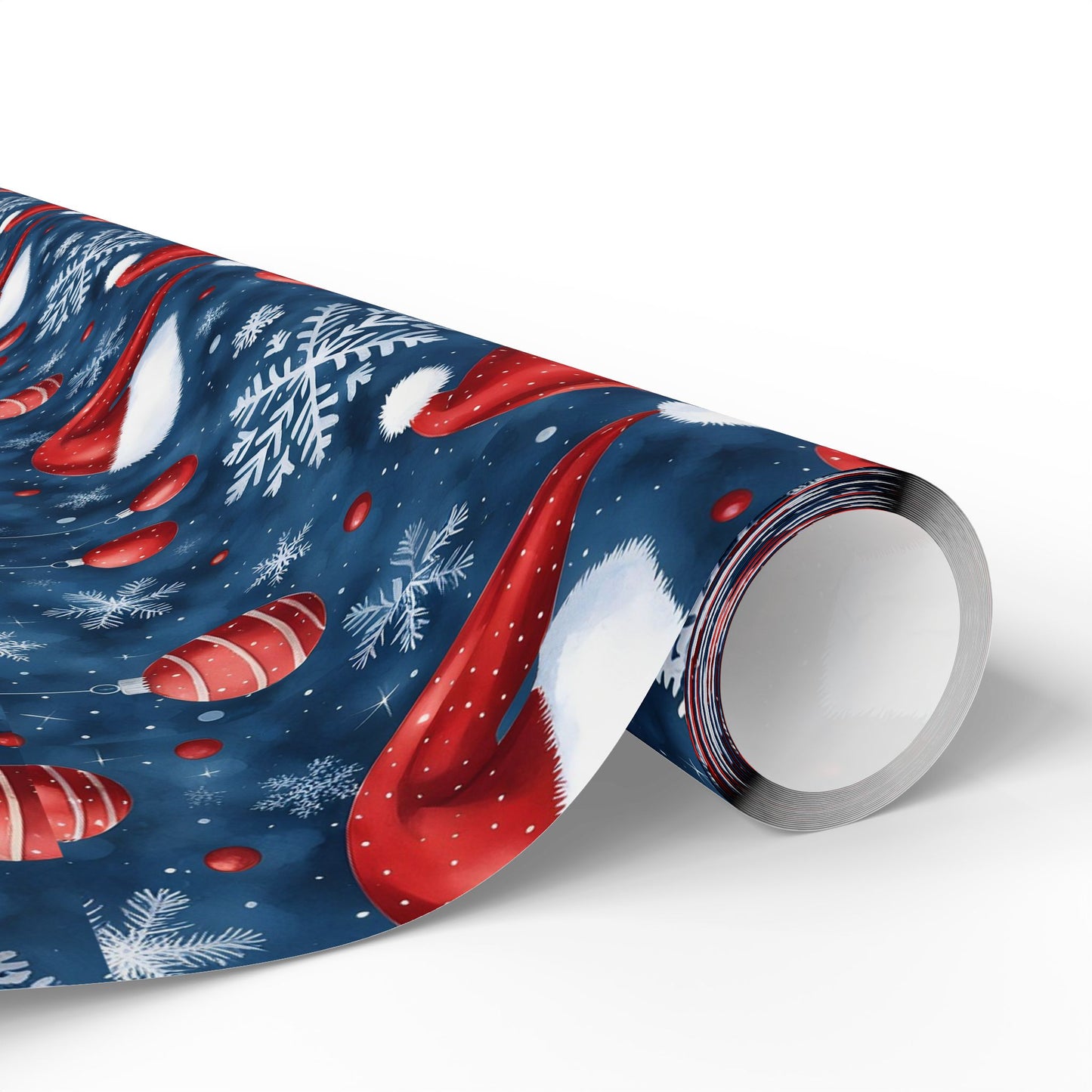Holiday Snowman Wrapping Paper Roll — Festive Blue & Red Christmas Gift Wrap
