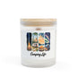 Camping Life Frosted Glass Candle — 11oz Cabin & Campfire Scented Candle