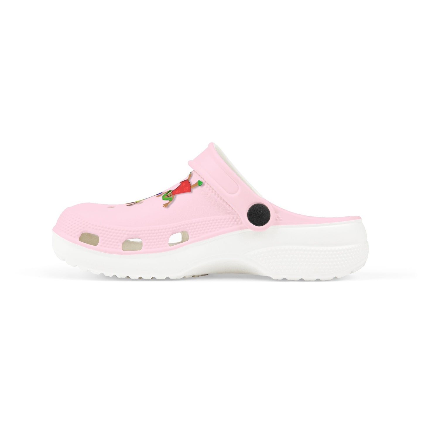 Kids Pink Foam Clogs with Cheerful Dancing Kids Print