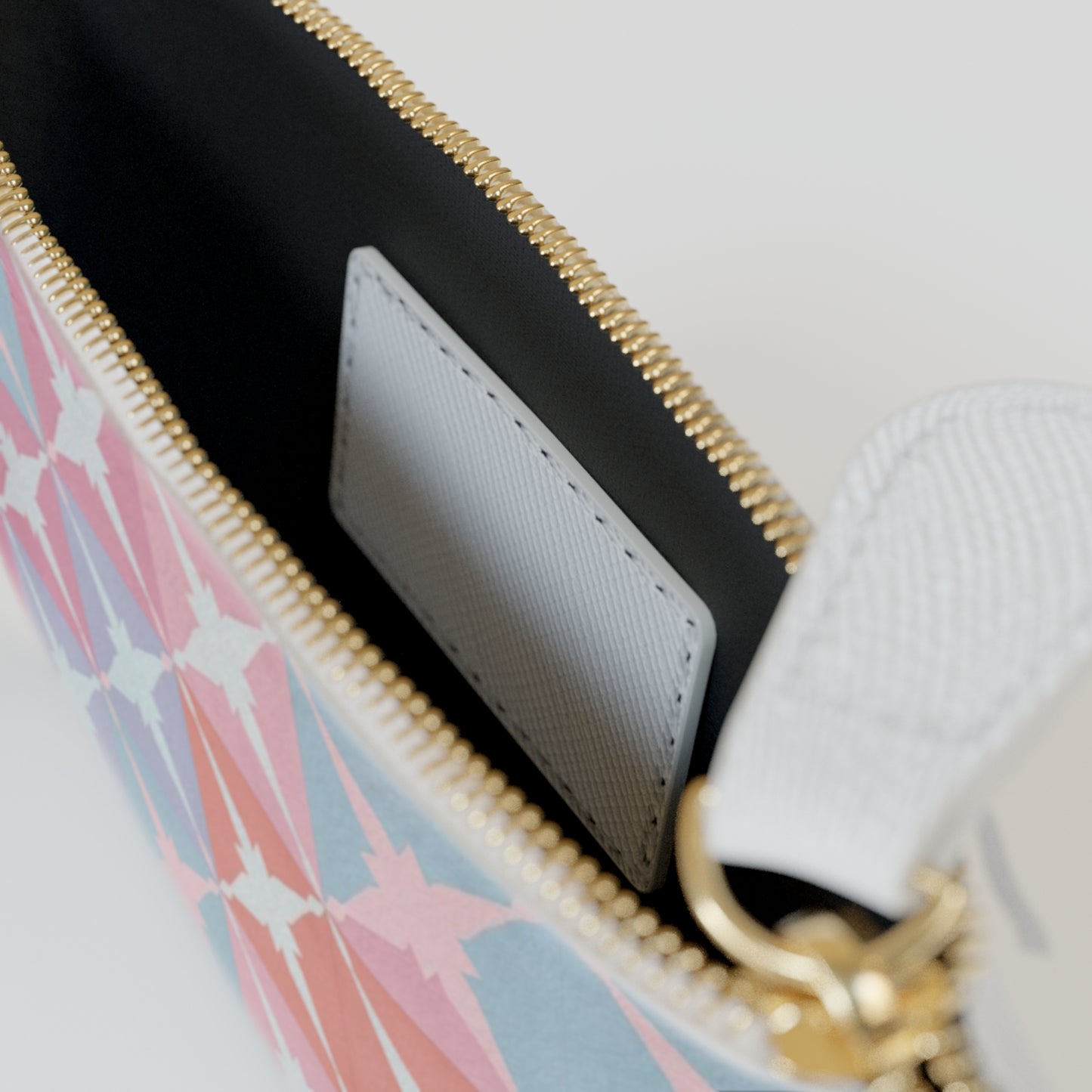 Mini Clutch Bag - Pastel Geometric Star Pattern Wrist Pouch