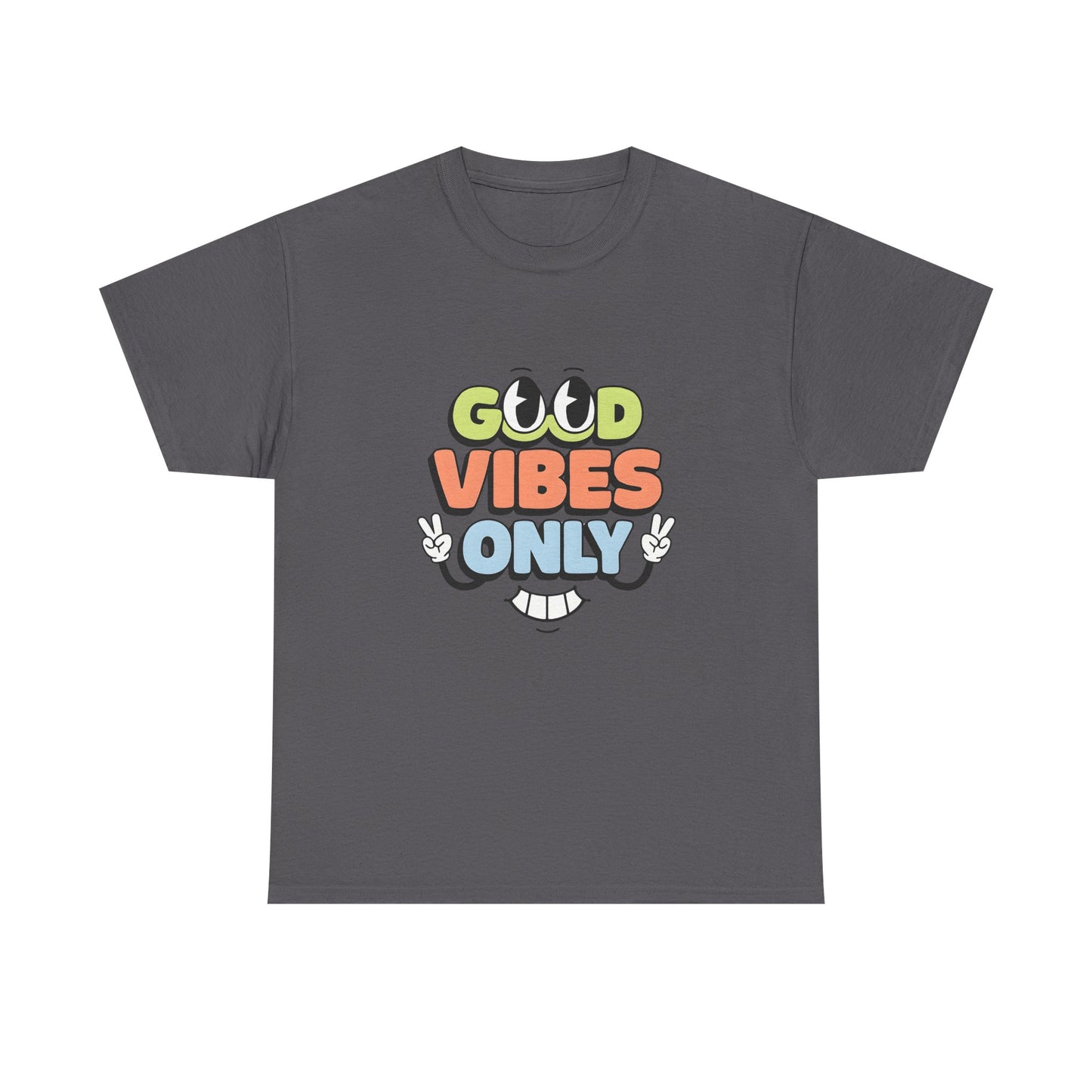 Good Vibes Only Unisex Heavy Cotton Tee, Casual Tee, Positive Message Shirt, Summer Fashion, Gift for Friends, Outdoor Wear