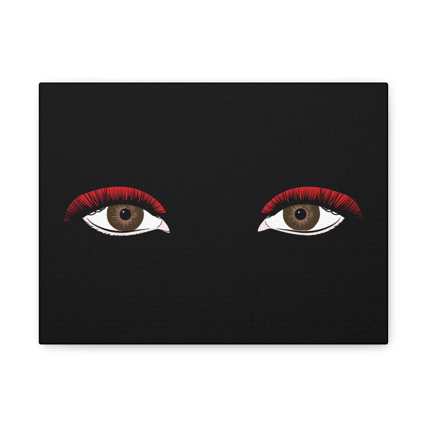 Red Lashes Wall Art Canvas — Glam Eyes Makeup Decor