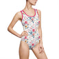 Floral Print Women's Classic Swimsuit, Beachwear, Summer Pool Party, Swimwear, Vacation, Floral Bathing Suit