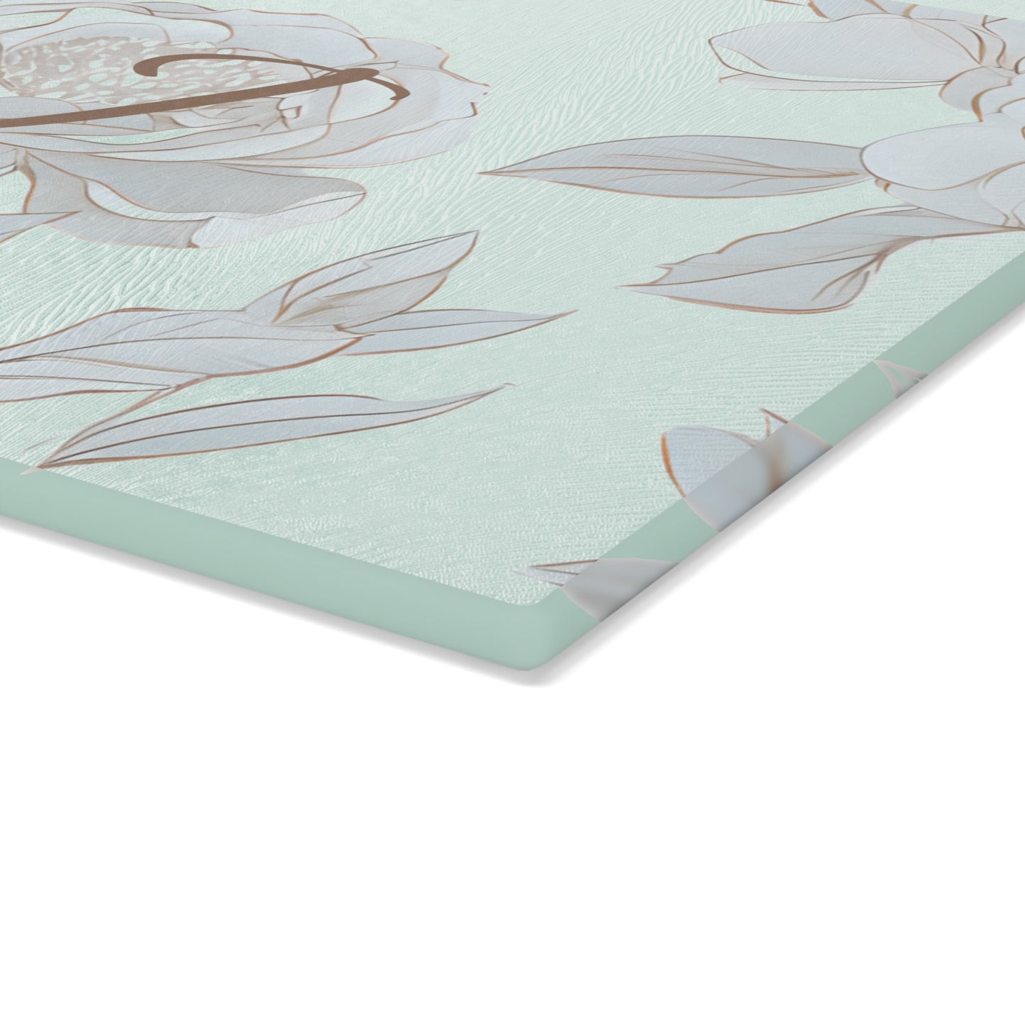 Personalized Floral Glass Cutting Board- Letter J