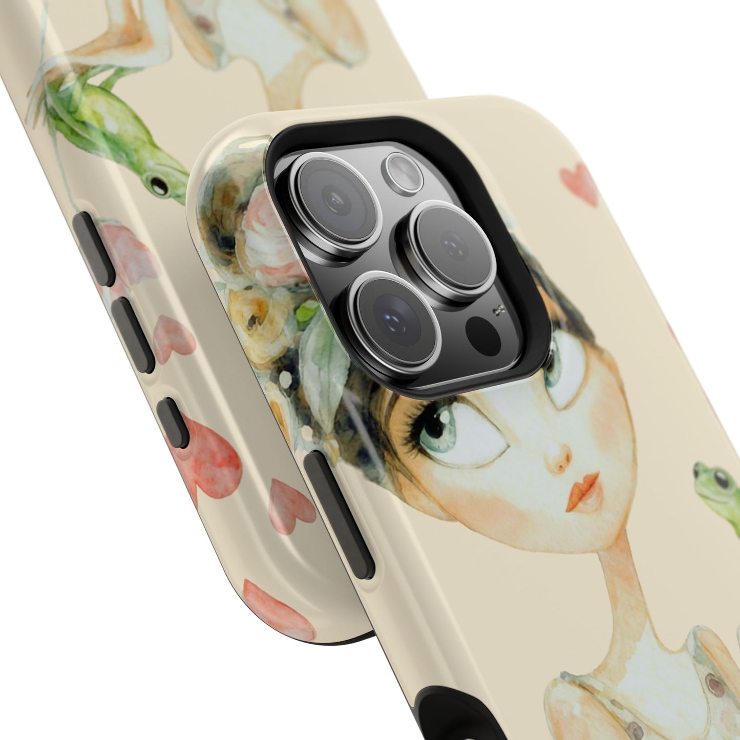 Whimsical Girl with Frog Magnetic Impact Phone Case