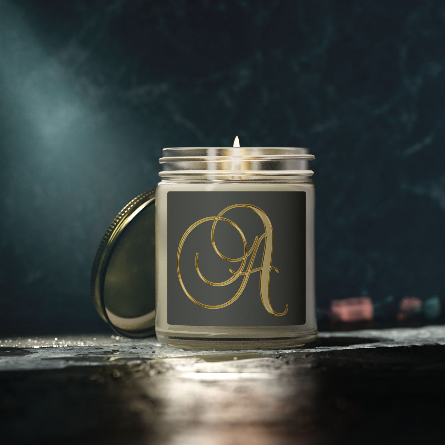 Monogram 'A' Coconut Apricot Scented Candle (4oz/9oz)