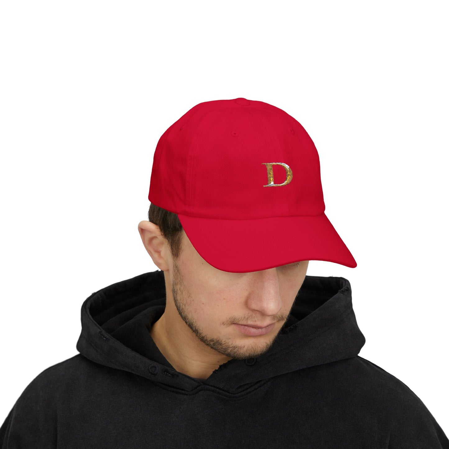 Classic Gold Initial Dad Cap - Letter D