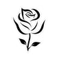 Black Rose Kiss-Cut Sticker — Minimal Floral Laptop Decal