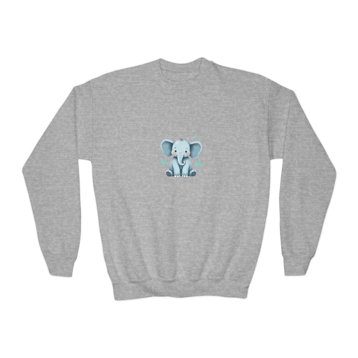 Adorable Elephant Youth Crewneck Sweatshirt