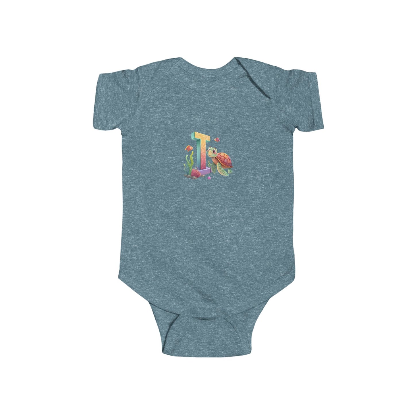 Whimsical Floral Baby Bodysuit - Letter I