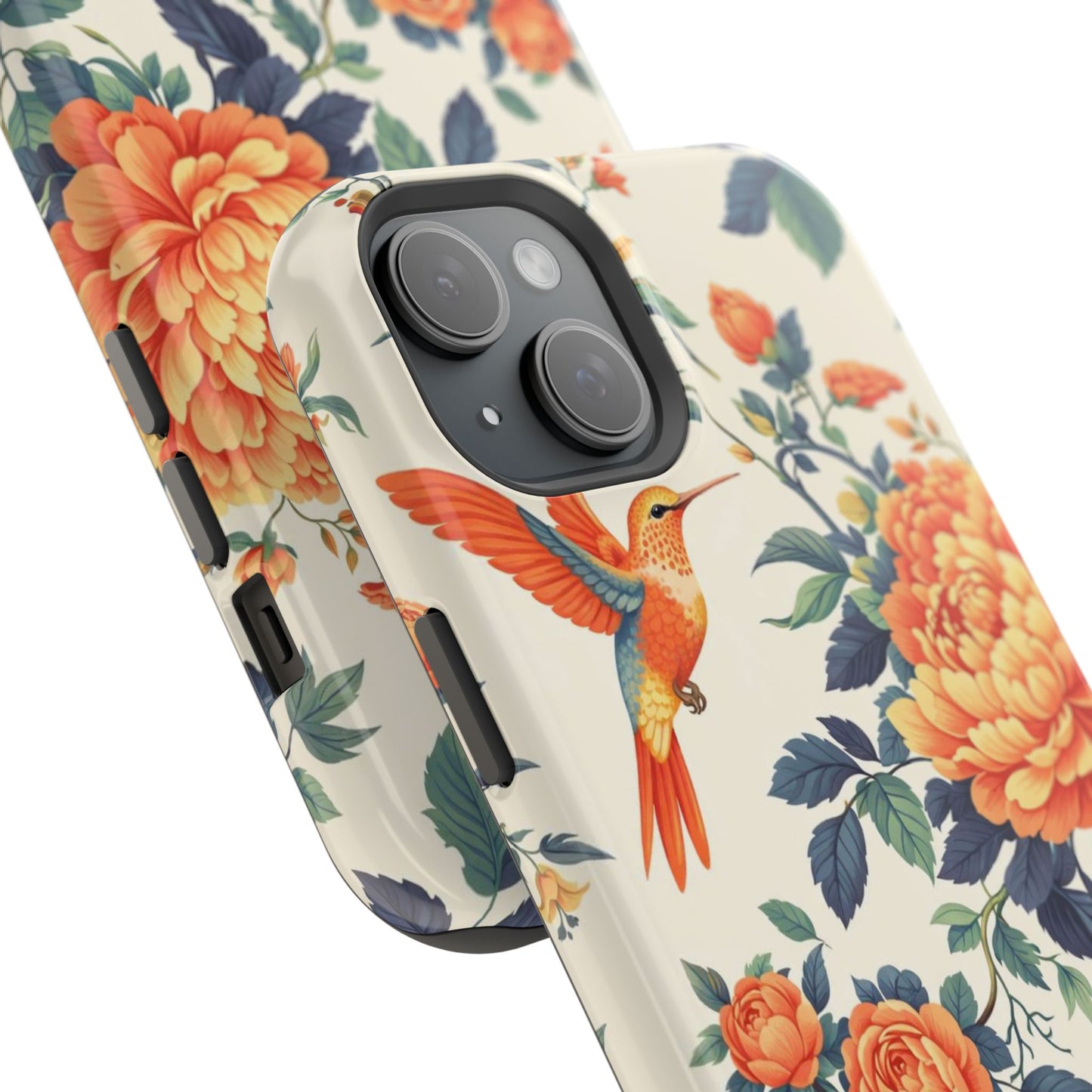 Floral Hummingbird Magnetic Phone Case — Impact-Resistant Protective Cover