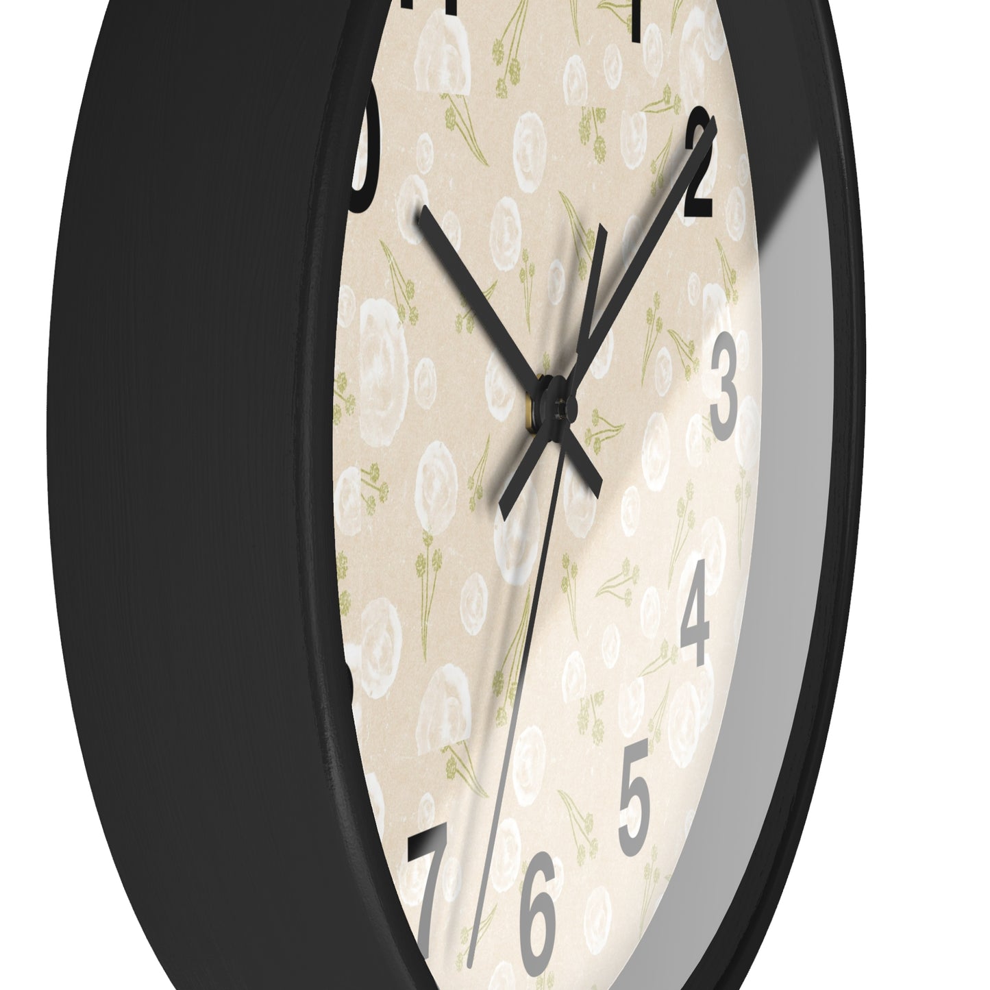 Chic Floral Wall Clock, Home Decor, Modern Design, Gift for Her, Wall Art, Boho Style, Timepiece