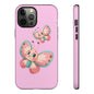 Cute Butterfly Phone Case, Tough Phone Cover, Girly Phone Accessory, Unique Gift for Her, Kids Phone Case, Floral Design Case