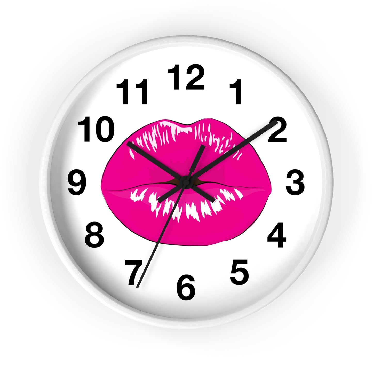 Hot Pink Kiss Wall Clock | Lip Print Clock