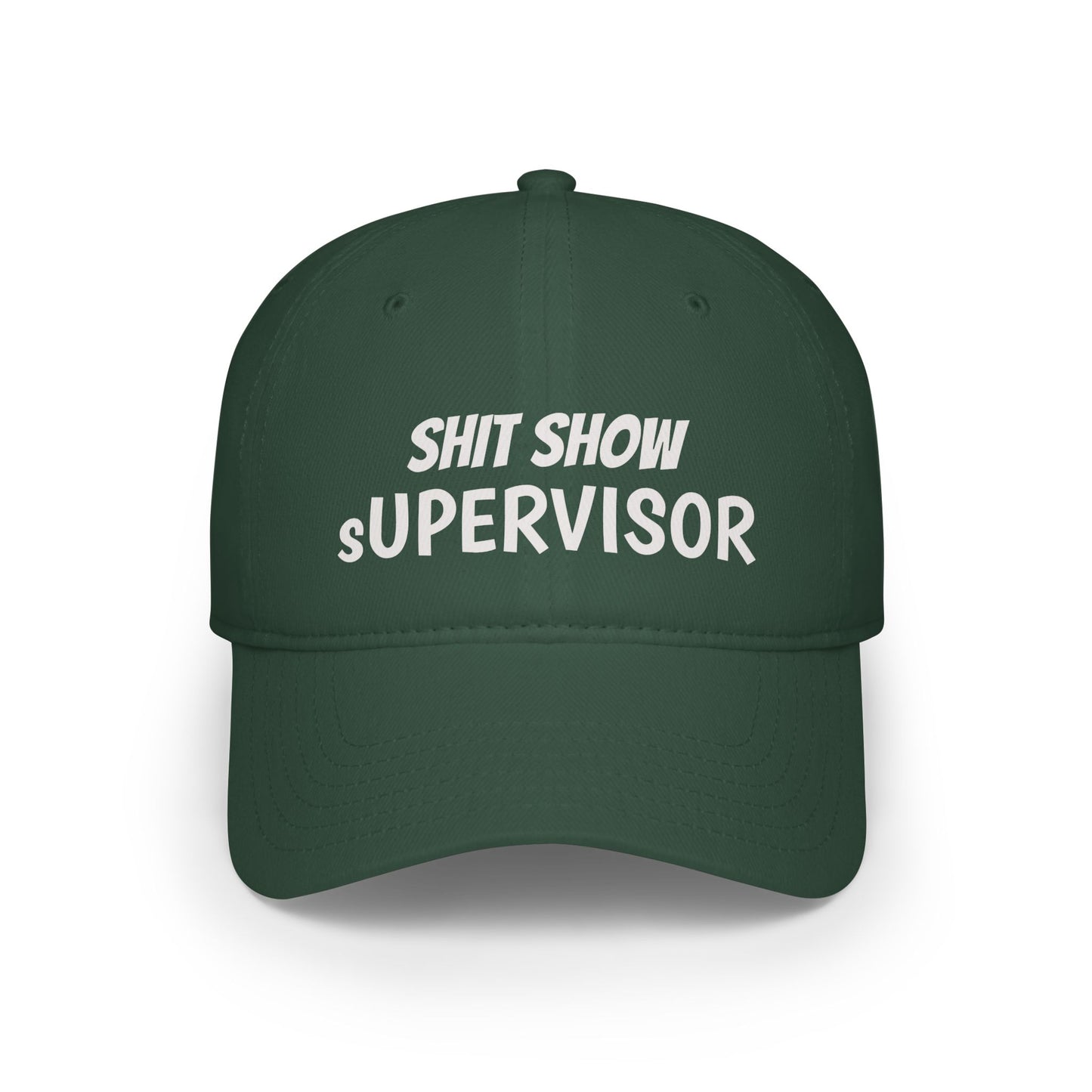 লো প্রোফাইল বেসবল ক্যাপ — "Shit Show Supervisor" এমব্রয়ডারি করা মজাদার ড্যাড হ্যাট