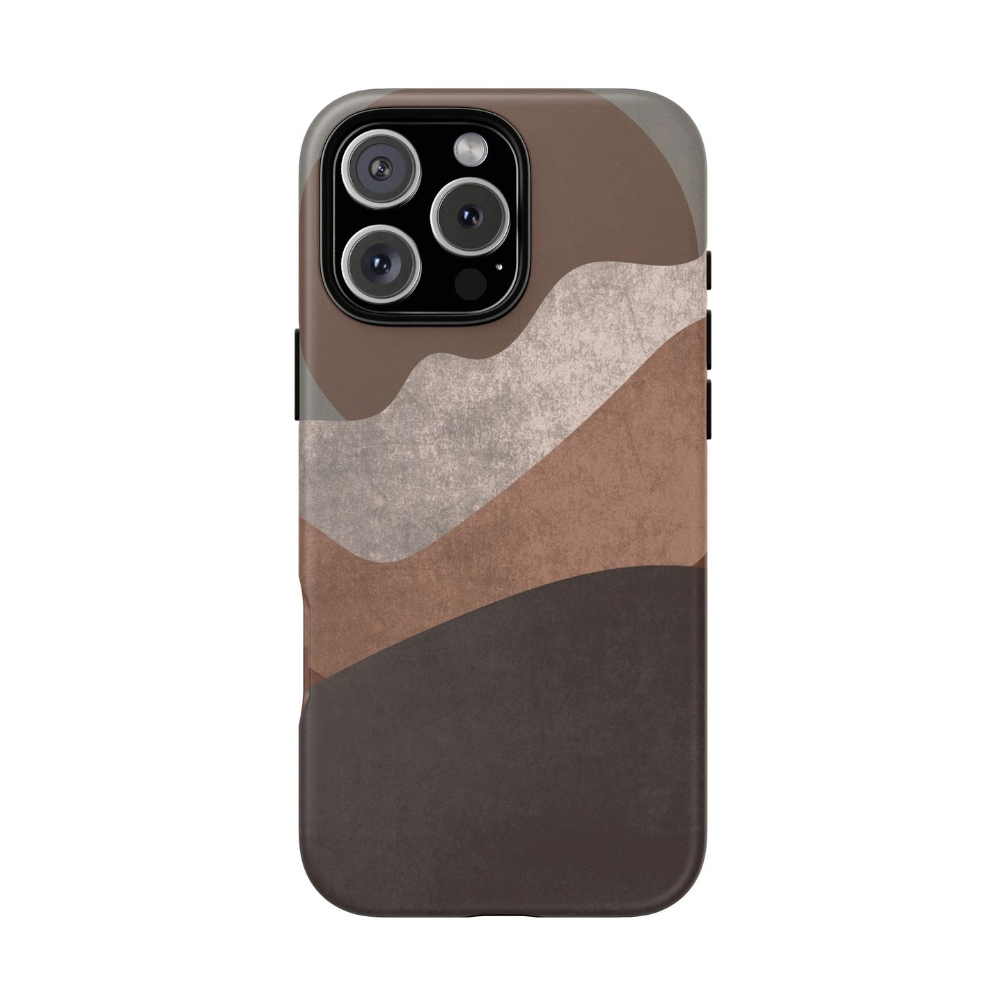 Abstract Earthtone Phone Case — Brown Layered Rugged Tough Case