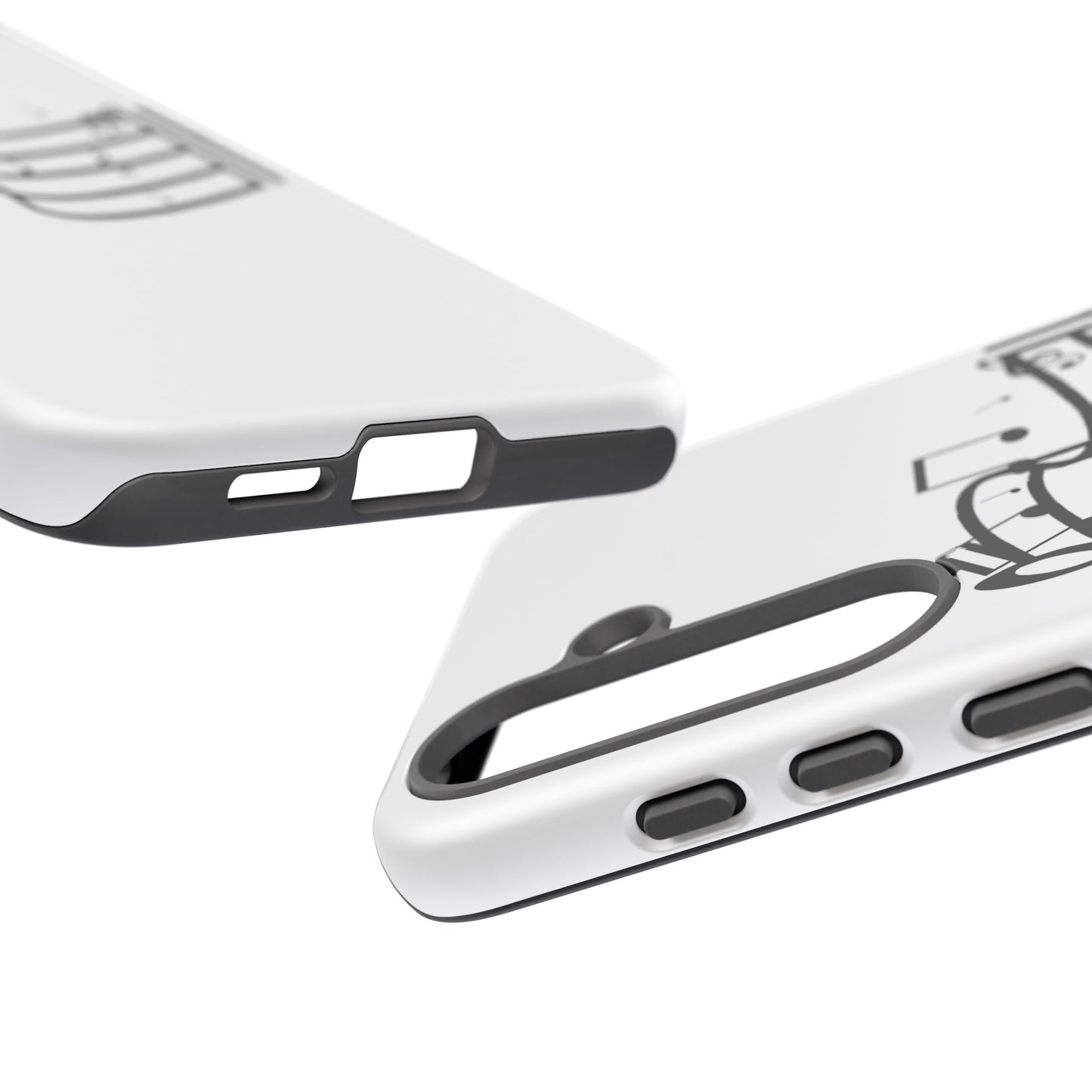 Musical Notes Phone Case — Black Treble Clef Music Staff Tough Case