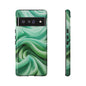 Stylish Phone Case, Tough Case, Green Abstract Design, Cell Phone Cover, Unique Gift, Trendy Accessory