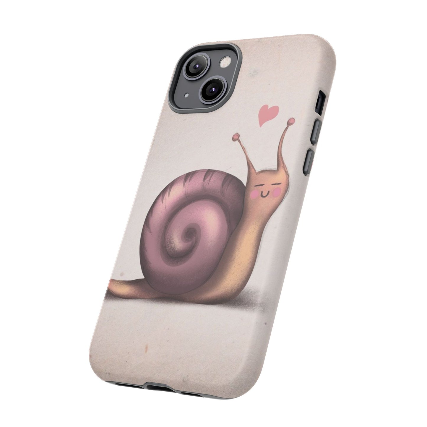 Cute Snail Phone Case — Pink Heart Cartoon Protective iPhone Cover