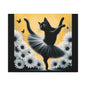 Ballet Black Cat Canvas Print — Whimsical Cat Ballerina Wall Art