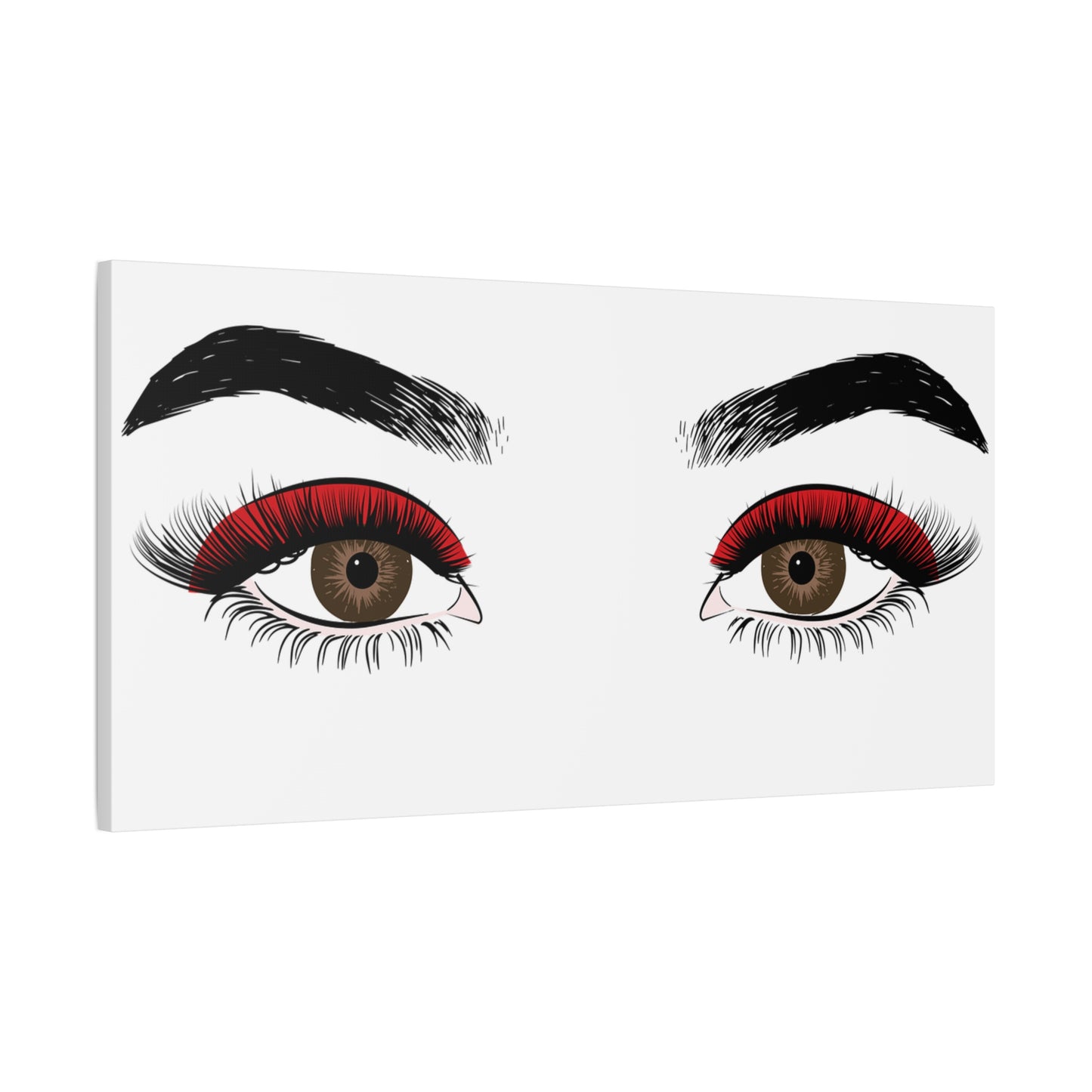 Red Lashes Wall Art Canvas — Glam Eyes Makeup Decor