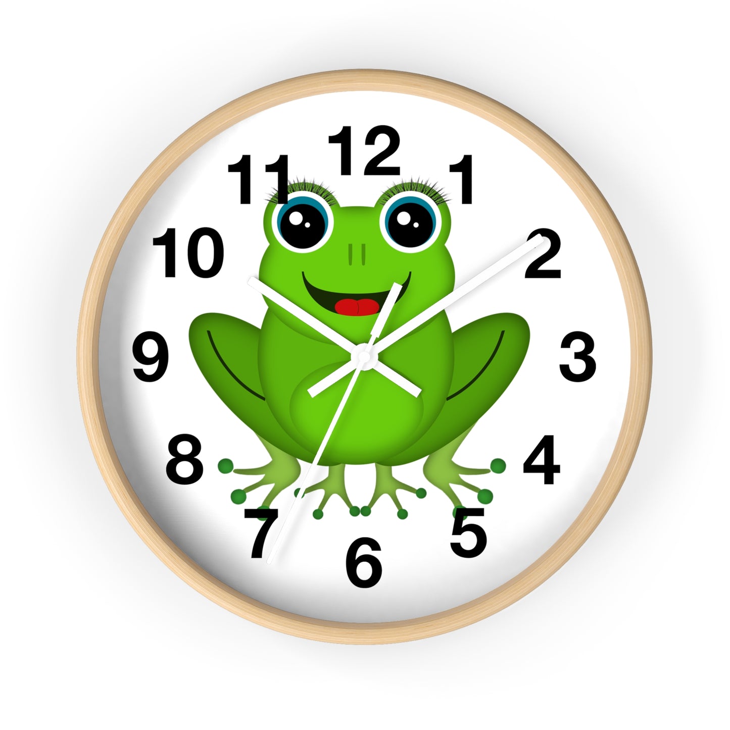 Frog Wall Clock - Whimsical Green Frog Design