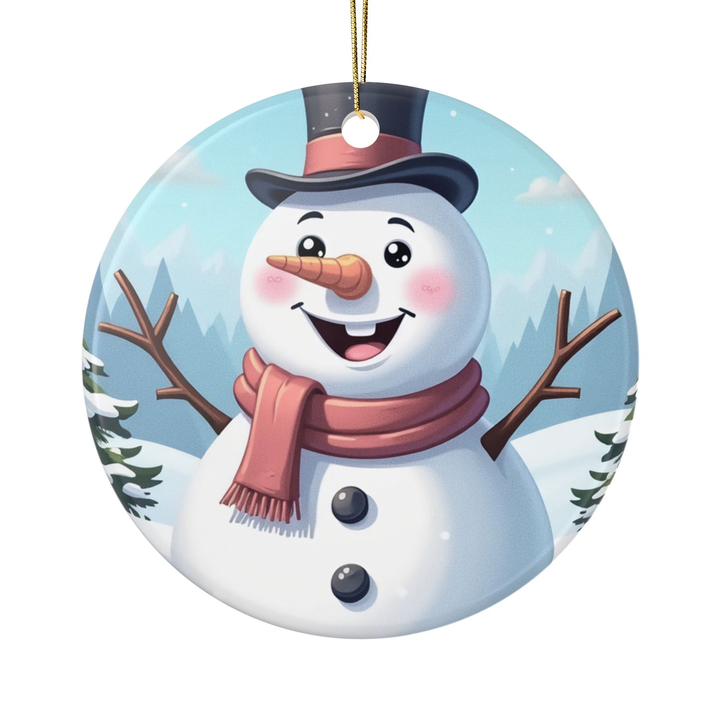 Snowman Ceramic Ornaments, Holiday Decor, Christmas Tree Decoration, Winter Keepsake, Festive Home Accents, Gift Idea