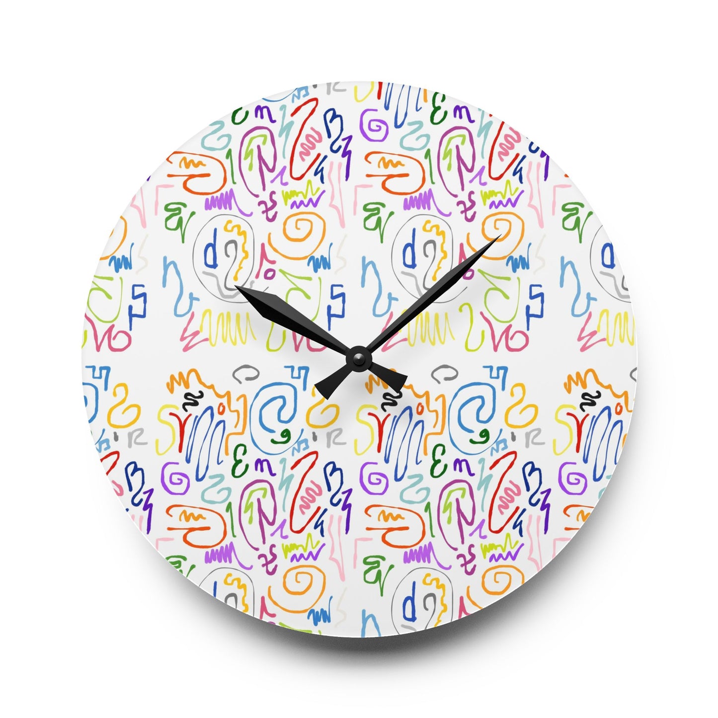 Colorful Abstract Acrylic Wall Clock