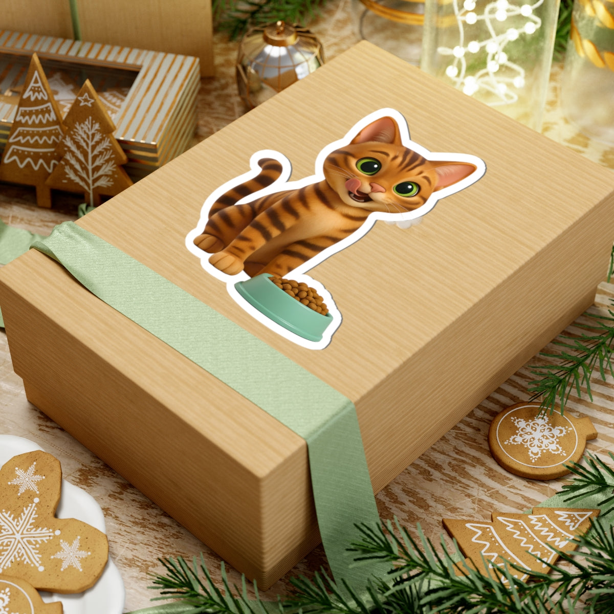 Playful Cat Kiss-Cut Stickers - Cute Pet Decor for Cat Lovers