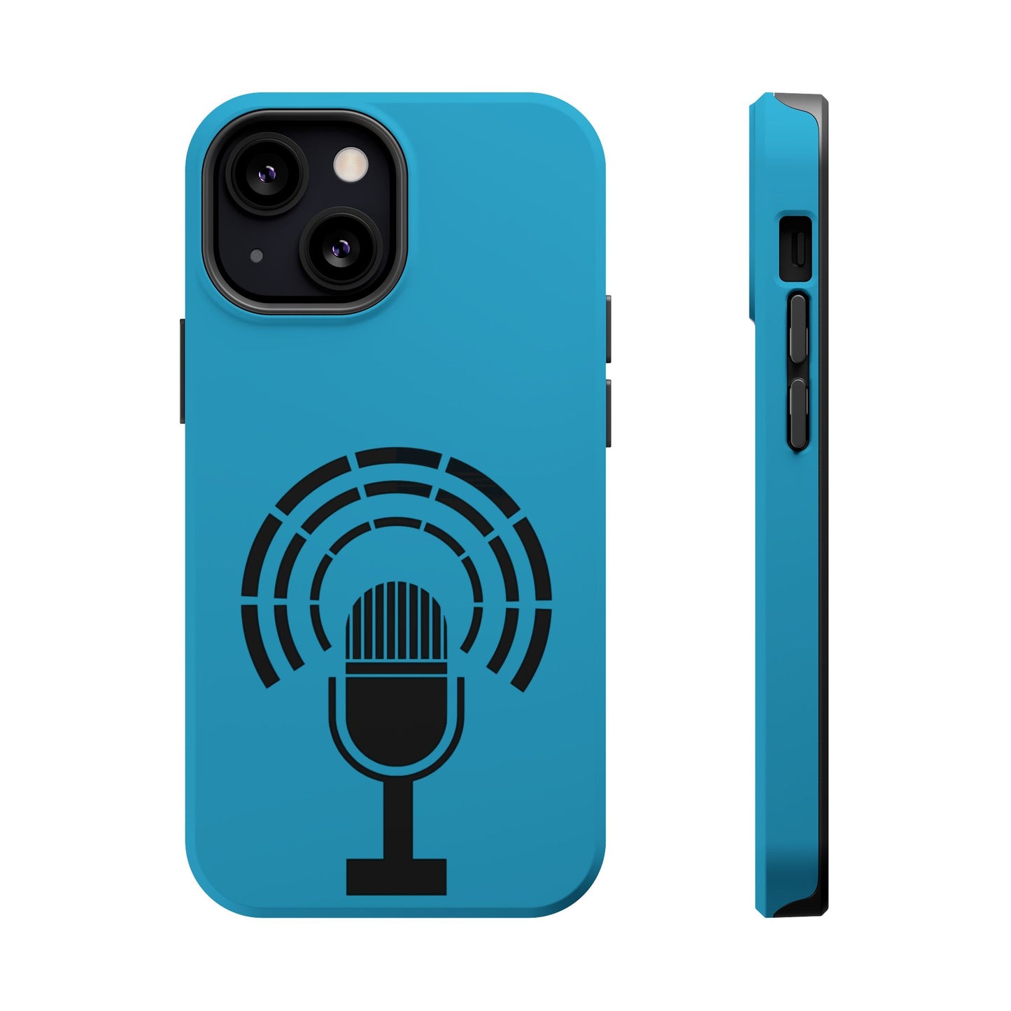 Phone Case — Retro Microphone Podcast Design, Magnetic Impact-Resistant